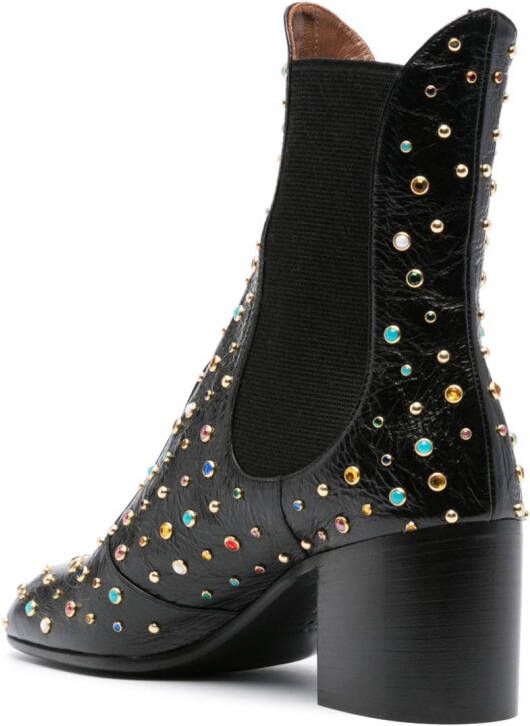 Laurence Dacade Angie stud leather boots Black