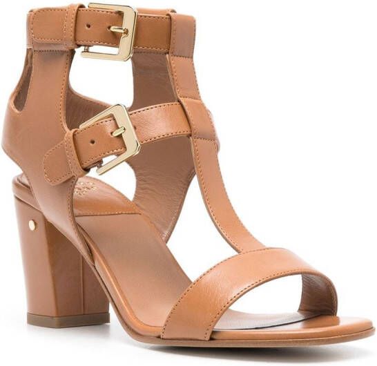 Laurence Dacade Helie buckled leather sandals Brown