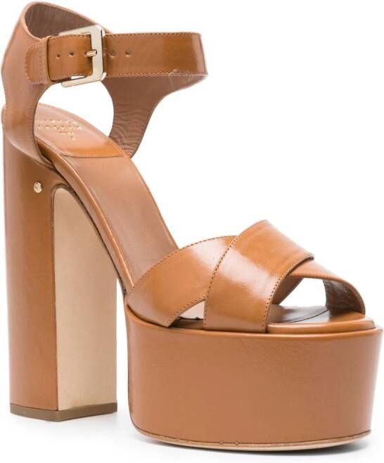 Laurence Dacade Rosella 150mm patent leather sandals Brown
