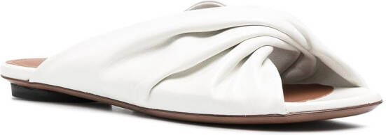 L'Autre Chose twist front leather sandals White