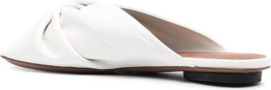 L'Autre Chose twist front leather sandals White