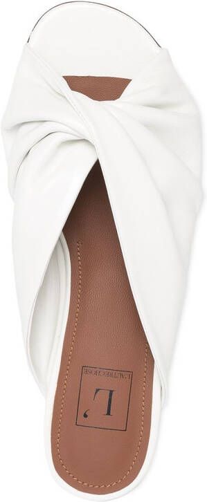 L'Autre Chose twist front leather sandals White