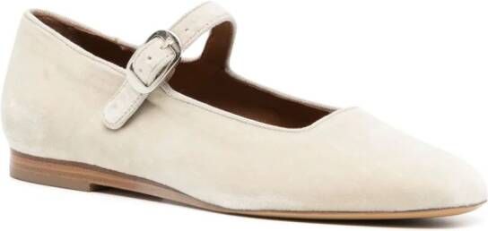 Le Monde Beryl buckled suede ballerina shoes Grey