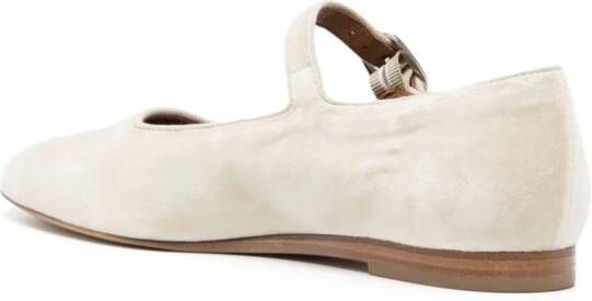 Le Monde Beryl buckled suede ballerina shoes Grey