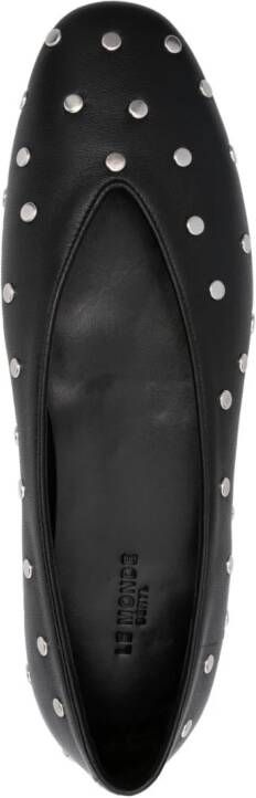 Le Monde Beryl Luna stud-embellished leather ballerina shoes Black