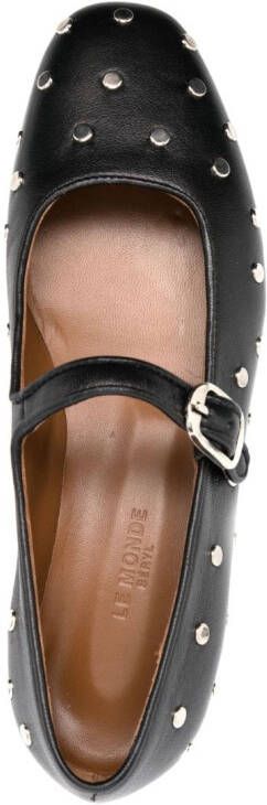 Le Monde Beryl Mary Jane studded ballerina shoes Black