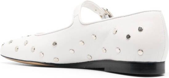 Le Monde Beryl Mary Jane studded ballerina shoes White