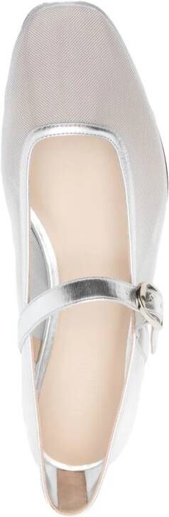 Le Monde Beryl Mr James mesh ballerina shoes Silver