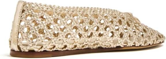 Le Monde Beryl Regency woven leather slippers Gold