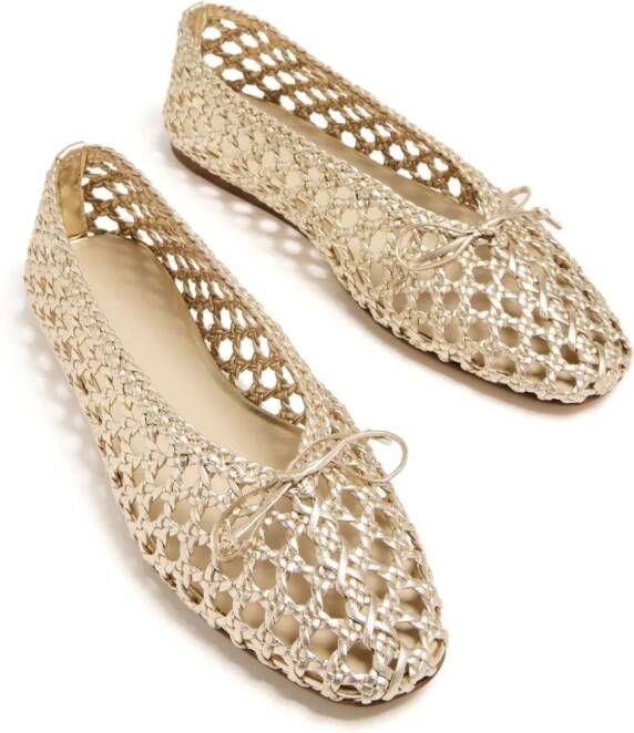 Le Monde Beryl Regency woven leather slippers Gold