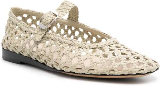 Le Monde Beryl woven-leather ballerina shoes Neutrals