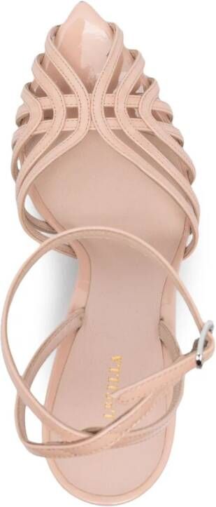 Le Silla 110mm patent leather sandals Neutrals