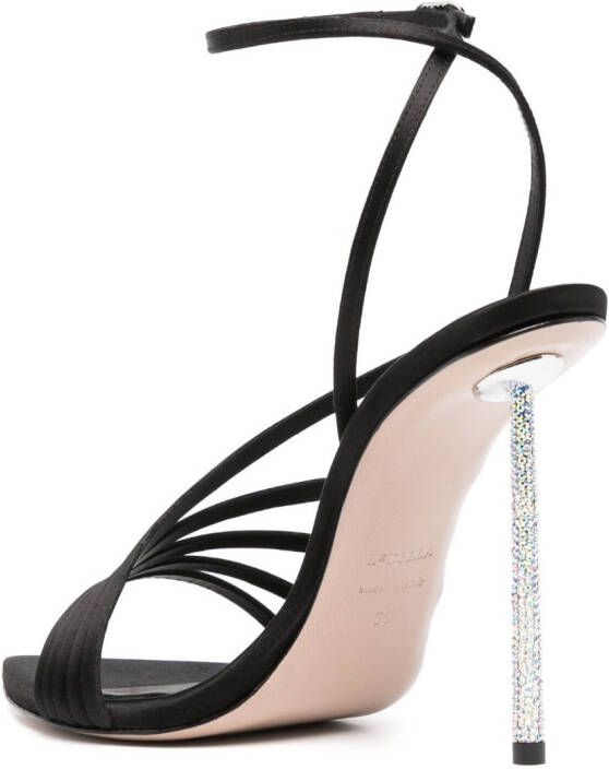 Le Silla 115mm glittered satin sandals Black