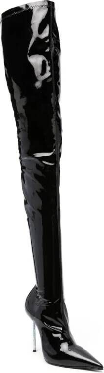 Le Silla 11mm patent-leather thigh-high boots Black