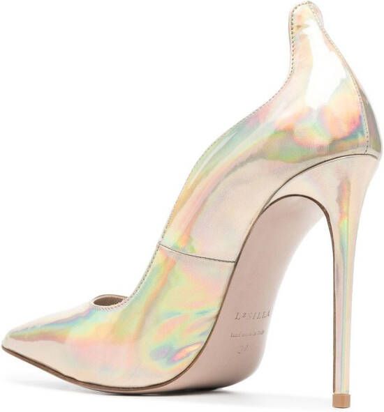 Le Silla 120mm holographic-effect pumps Neutrals