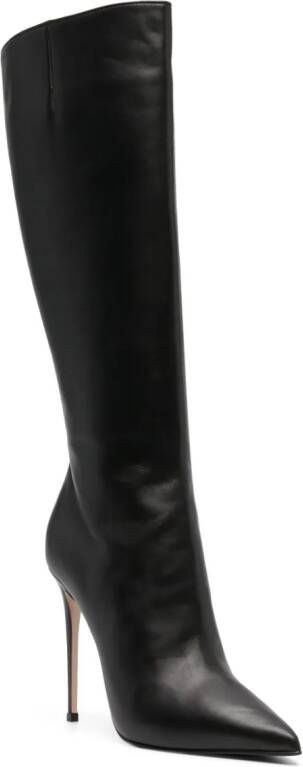 Le Silla 120mm pointed-toe leather boots Black