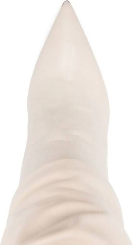 Le Silla 120mm ruched leather boots White