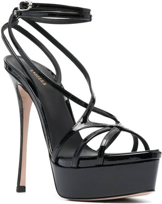 Le Silla 150mm Belen patent leather sandals Black