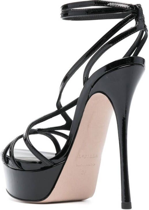 Le Silla 150mm Belen patent leather sandals Black