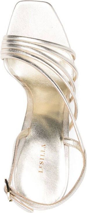 Le Silla 150mm metallic platform sandals Yellow