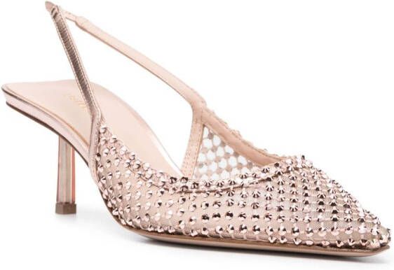 Le Silla 70mm studded pointed pumps Pink