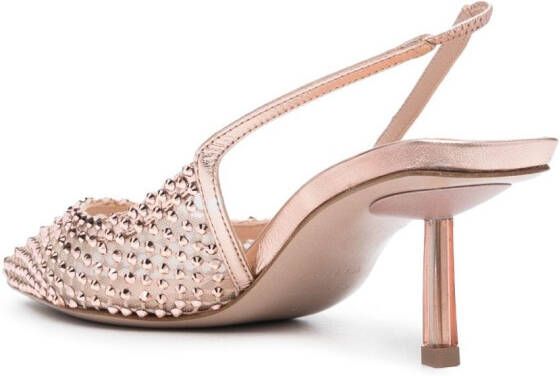 Le Silla 70mm studded pointed pumps Pink