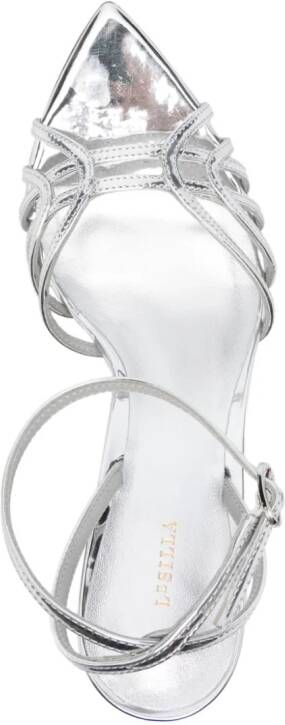 Le Silla 80mm Bella leather sandals Silver