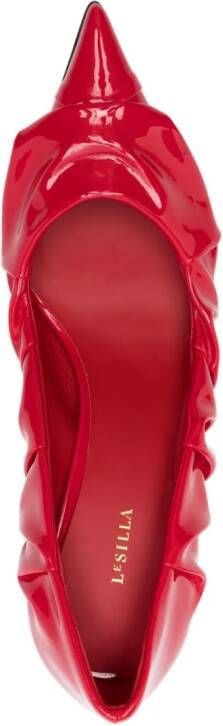 Le Silla 80mm ruched leather pumps Red