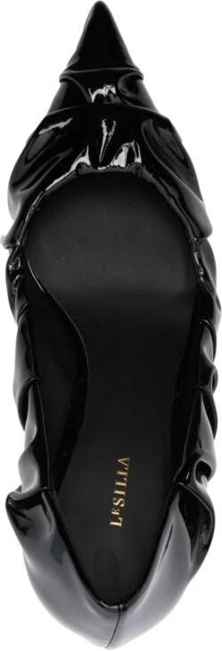 Le Silla 95mm textured-finish leather pumps Black