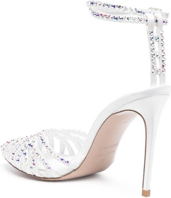 Le Silla Afrodite 110mm crystal-embellished sandals White