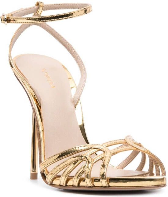 Le Silla Afrodite 120mm leather sandals Gold