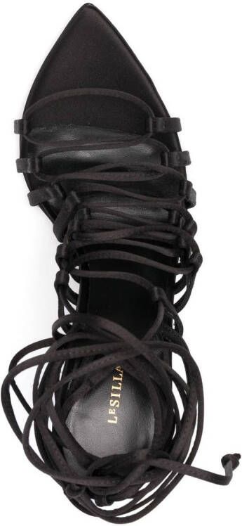 Le Silla Afrodite wraparound 110mm sandals Black
