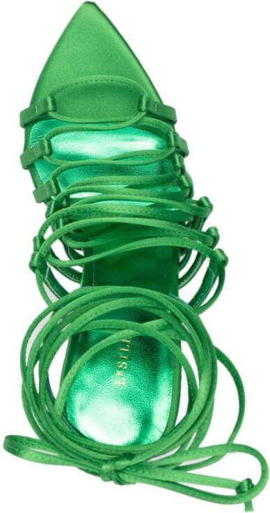 Le Silla Afrodite wraparound 110mm sandals Green