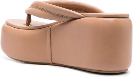 Le Silla Aiko 50mm wedge sandals Brown