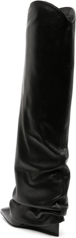 Le Silla Andy 120mm folded-effect leather boots Black