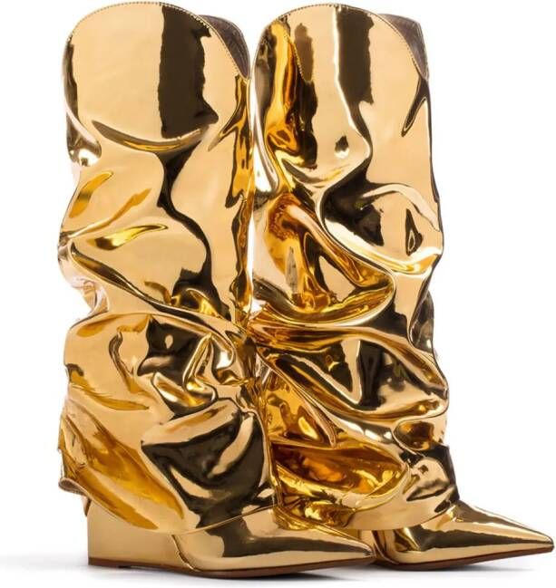Le Silla Andy 120mm wedge boots Gold