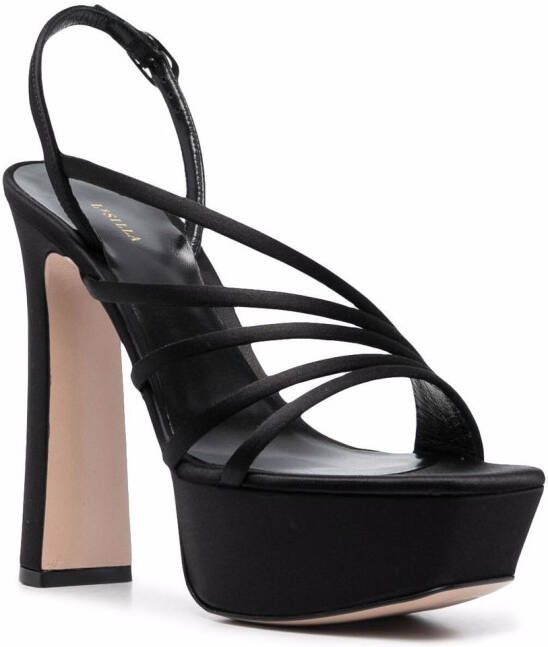 Le Silla asymmetric platform sandals Black