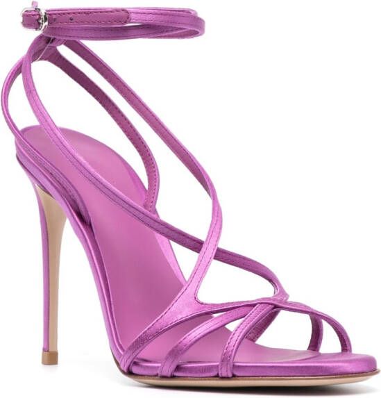 Le Silla Belen 100mm leather sandals Purple