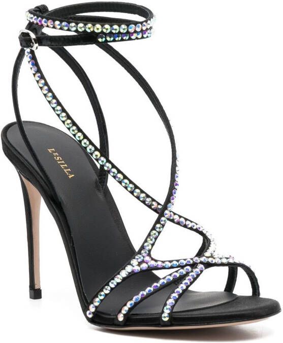 Le Silla Belen 105mm crystal-embellished sandals Black