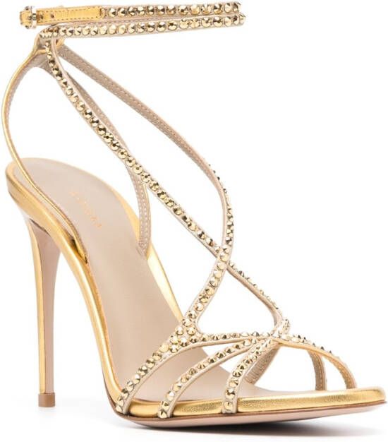 Le Silla Belen 105mm crystal-embellished sandals Gold