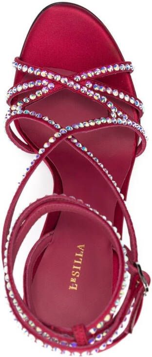 Le Silla Belen 105mm crystal-embellished sandals Red