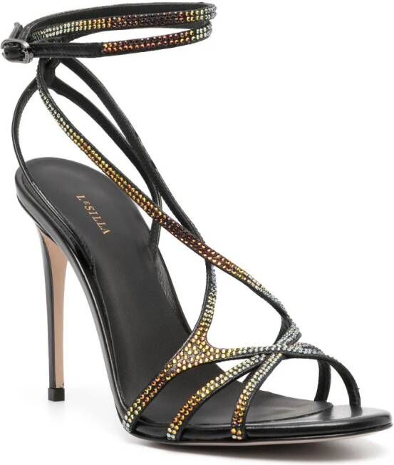 Le Silla Belen 105mm rhinestone-embellished sandals Black