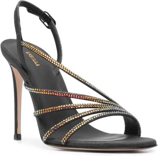 Le Silla Belen 110mm leather sandals Black