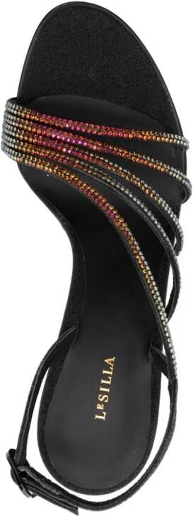 Le Silla Belen 110mm leather sandals Black