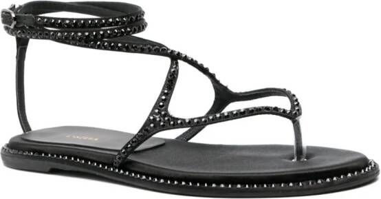Le Silla Belen crystal-embellished flat sandals Black