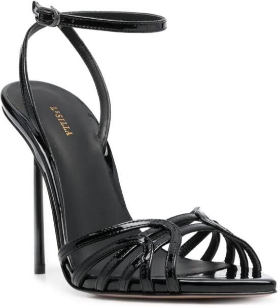Le Silla Bella 115mm leather sandals Black