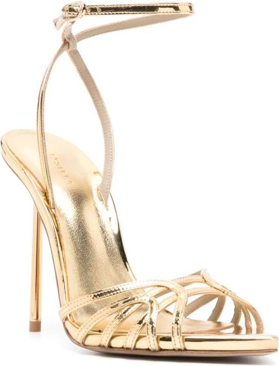 Le Silla Bella 115mm metallic-finish sandals Gold