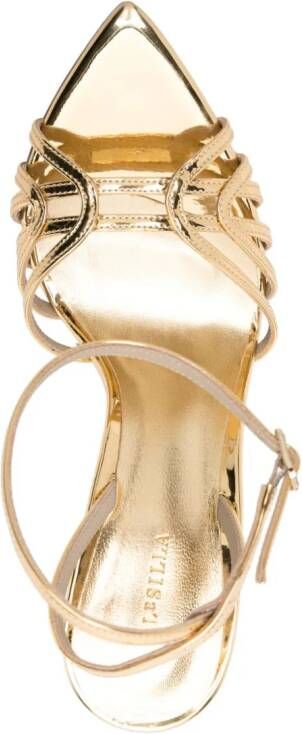 Le Silla Bella 115mm metallic-finish sandals Gold
