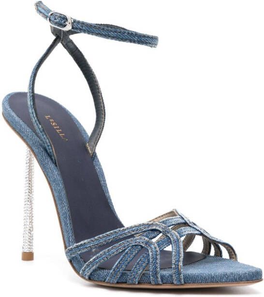 Le Silla Bella 120mm denim sandals Blue