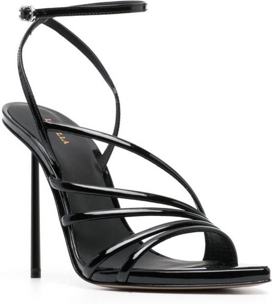 Le Silla Bella 120mm leather sandals Black